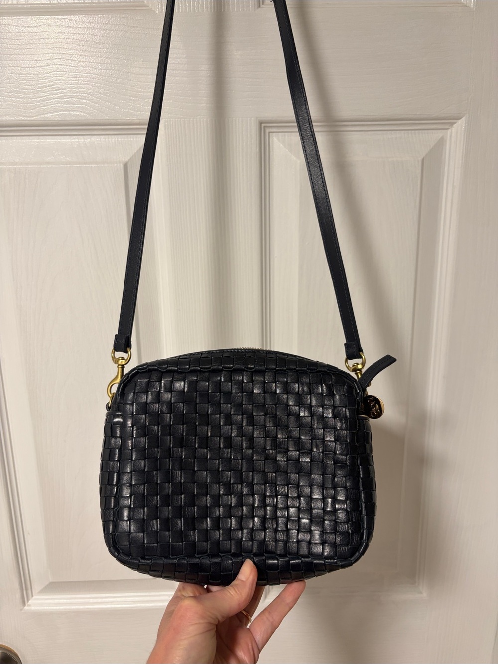 Clare V. Deep Navy Woven Leather Crossbody Bag – Worn Once - Picture 7 of 11